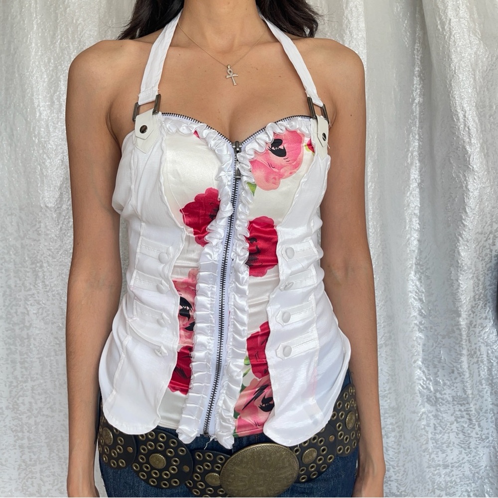 Lydia White Rose Corset Top 🤍